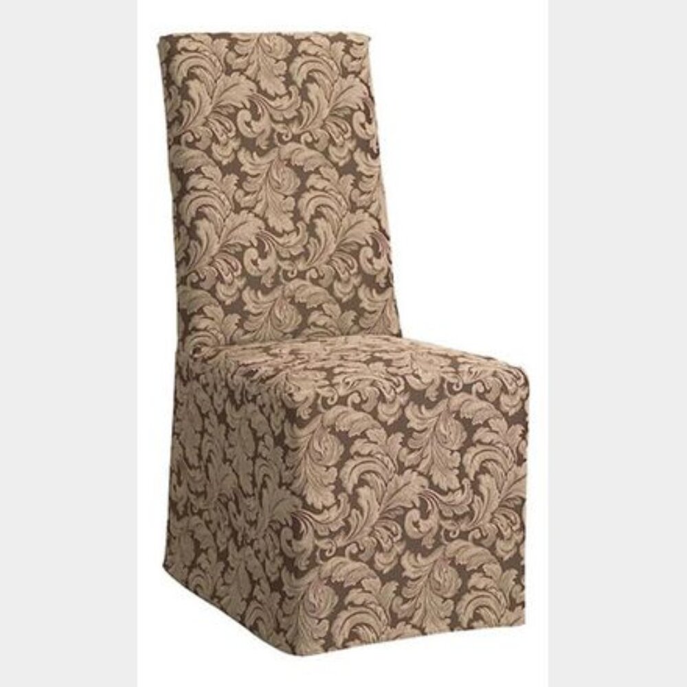 Sure Fit Scroll Long Dining Room Chair Slipcover Set of 2